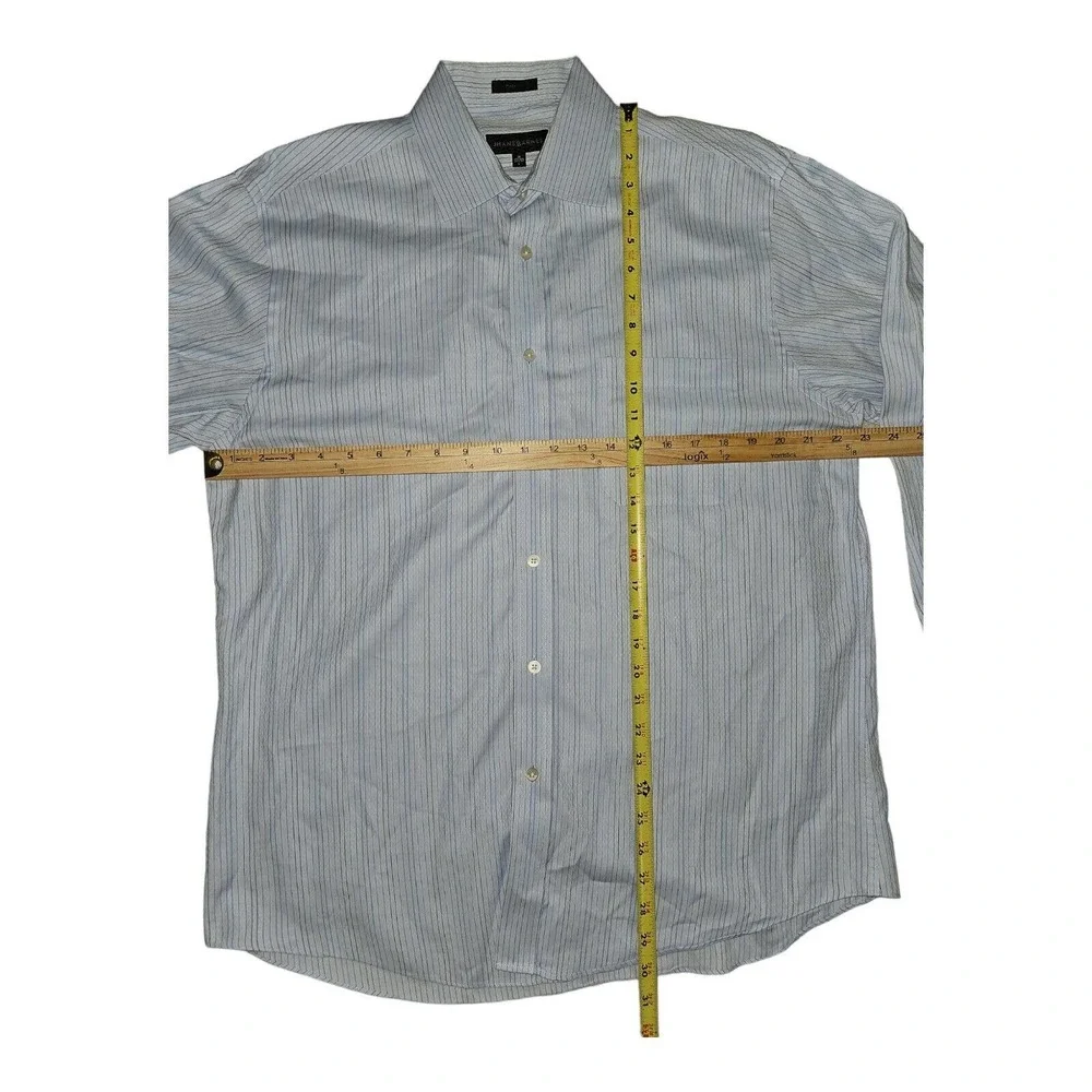 Jhane Barnes Button Up Shirt Large Men's Long Sleeve Two-Ply Blue Dress Wear - Picture 2 of 6